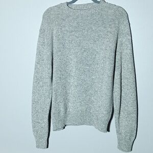 Jantzen Light Gray Knit Sweater Made In USA Vintage Wool Medium